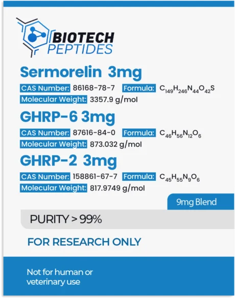Biotech Peptides Sermorelin & GHRP - 6 & GHRP - 2 Blend (9mg)