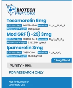 Biotech Peptides Tesamorelin & CJC - 1295 (Mod GRF 1 - 29) & Ipamorelin Blend (12mg)